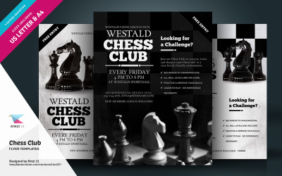 Schachclub-Flyer - Vorlage für Unternehmensidentität
