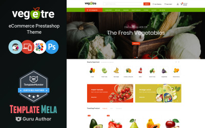 Vegetre - Tema PrestaShop de vegetais e mercearia