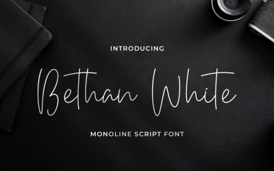 Bethan White - Monoline Cursive Font