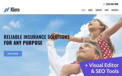 Klero - Insurance Services Moto CMS 3 Template