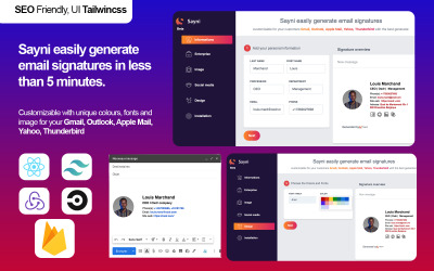 Легко создавать шаблон приложения для подписей электронной почты