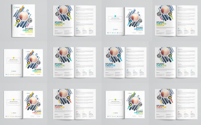 Brochure pieghevole in versione multi colore - Modello di identità aziendale