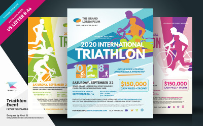 Triatlon Event Flyer - Vállalati-azonosság sablon