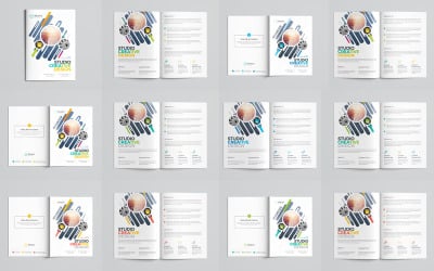 Zweifarbige Version Bi-Fold-Broschüre - Corporate Identity-Vorlage