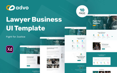 Advo - Elementos de interface do usuário do site de negócios de advogados