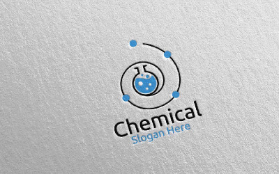 Modèle de logo du concept de conception de laboratoire de science chimique et de recherche 1