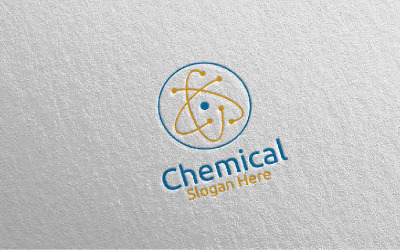 Kimya Bilimi ve Araştırma Laboratuvarı Tasarım Konsepti 6 Logo Şablonu