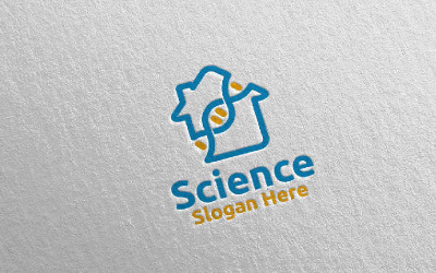 Kimya Bilimi ve Araştırma Laboratuvarı Tasarım Konsepti 7 Logo Şablonu