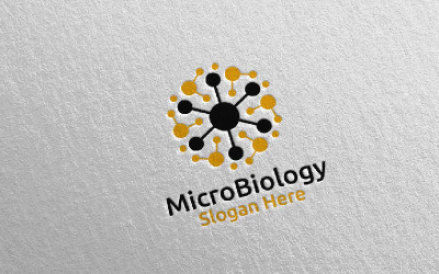 Designkonzept für Mikrowissenschaft und Forschungslabor 10 Logo-Vorlage