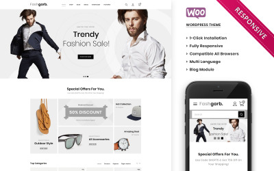 "Fashgarb - The Fashion Store Responsive" thème WooCommerce adaptatif #104260