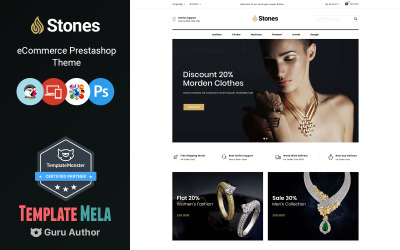 Kamienie - motyw PrestaShop sklepu internetowego z biżuterią
