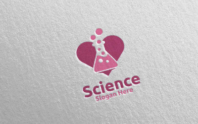 Liebe Wissenschaft und Forschung Lab Design Concept Logo Vorlage