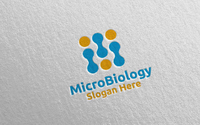 Logo-Vorlage für das Designkonzept des Mikrowissenschafts- und Forschungslabors