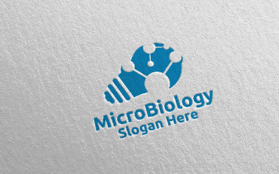 Modelo de logotipo 4 do conceito de micro ciência e laboratório de pesquisa