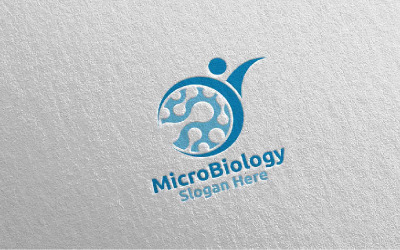 Mikro Bilim ve Araştırma Laboratuvarı Tasarım Konsepti 5 Logo Şablonu