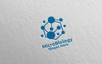 Modelo de logotipo 7 do conceito de micro-ciência e laboratório de pesquisa