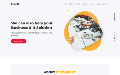 Modello di Landing Page Bootstrap #104276 "Mubitt - IT Solutions and Services Company HTML"