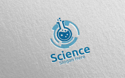 Modello di Logo di concetto di progettazione di laboratorio di scienza e ricerca