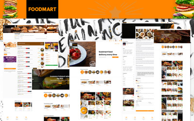 Restauranglistor och matleverans HTML5 | FoodMart webbplats mall