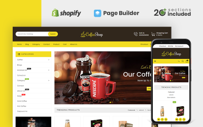 Shopify Theme namens "Drinks & Beverages Store" #104269
