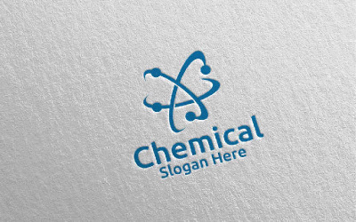 Modello di Logo di concetto 4 di progettazione di laboratorio di scienza e ricerca chimica