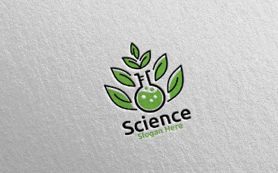 Modello di Logo di concetto di progetto di laboratorio di scienza e ricerca della natura