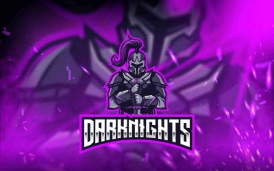 Modelo de logotipo do Dark Knights Esport