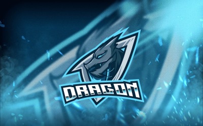 Modelo de logotipo do Dragon Esport