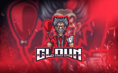 Plantilla de logotipo de Clown Esport