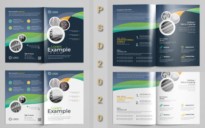 Bi-Fold-Broschüre mit dunkler Farbe - Vorlage für Unternehmensidentität