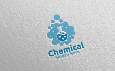 Kimya Bilimi ve Araştırma Laboratuvarı Tasarım Konsepti Logo Şablonu