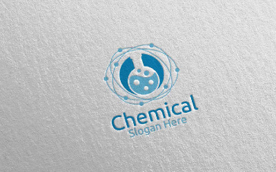 Modèle de logo de concept de conception de laboratoire de science chimique et de recherche