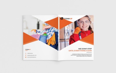 Cleancore - A4-städtjänstbroschyr - mall för företagsidentitet