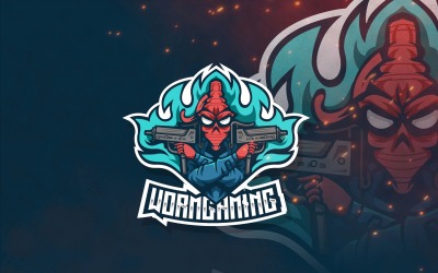 Plantilla de logotipo de Worm Gaming Esport