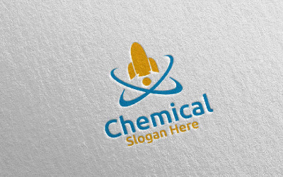 Chemická věda o raketách Výzkumná laboratoř design koncept Logo šablona