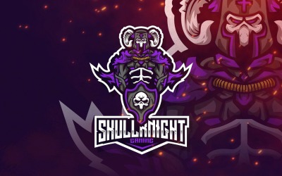 Skull Knight Esport Logo Şablonu