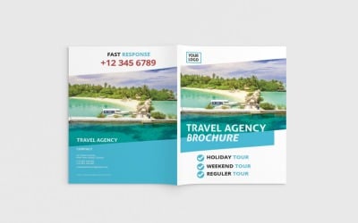 Travelista - A4-es utazási brosúra - Vállalati-azonosság sablon