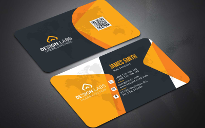 Cartão de visita cor laranja - modelo de identidade corporativa
