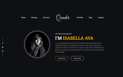 Reszponzív Quader - Personal Portfolio Website Template Weboldal sablon 104693
