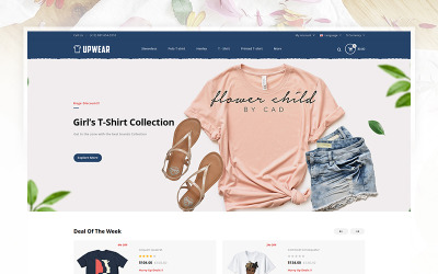 Upwear - Modello reattivo OpenCart per negozio di magliette e vestiti