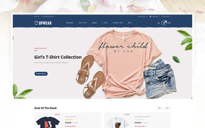 Upwear - Sklep z koszulkami i ubraniami Responsywny szablon OpenCart