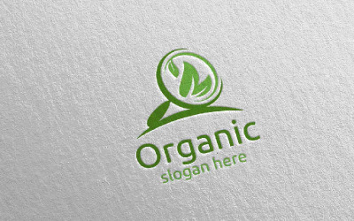 Localizador de pines Concepto de diseño orgánico y natural 7 Plantilla de logotipo