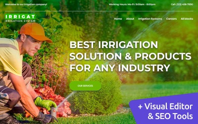 Modello di pagina di destinazione del sistema di irrigazione