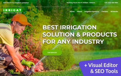 Responsive Irrigation System Landing Page Template Açılış Sayfası #104706