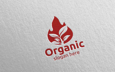 Oheň přírodní a organický design koncept 5 Logo šablona