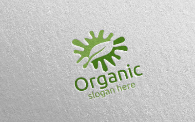 Modello di logo di concetto 8 design Splash naturale e organico