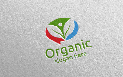 Chatt eller blogg Naturlig organisk designkoncept 12-logotypmall