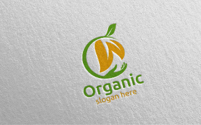 Természetes és organikus design koncepció 14 logó sablon