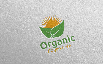 Naturlig och organisk designkoncept 15 logotypmall