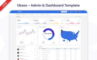 Ubazo - Dashboard-beheerderssjabloon